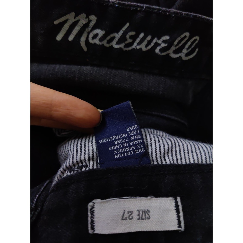 3/$20 Madewell Black Cotton Blend Mid Rise Skinny Jeans 27 - Picture 8 of 8